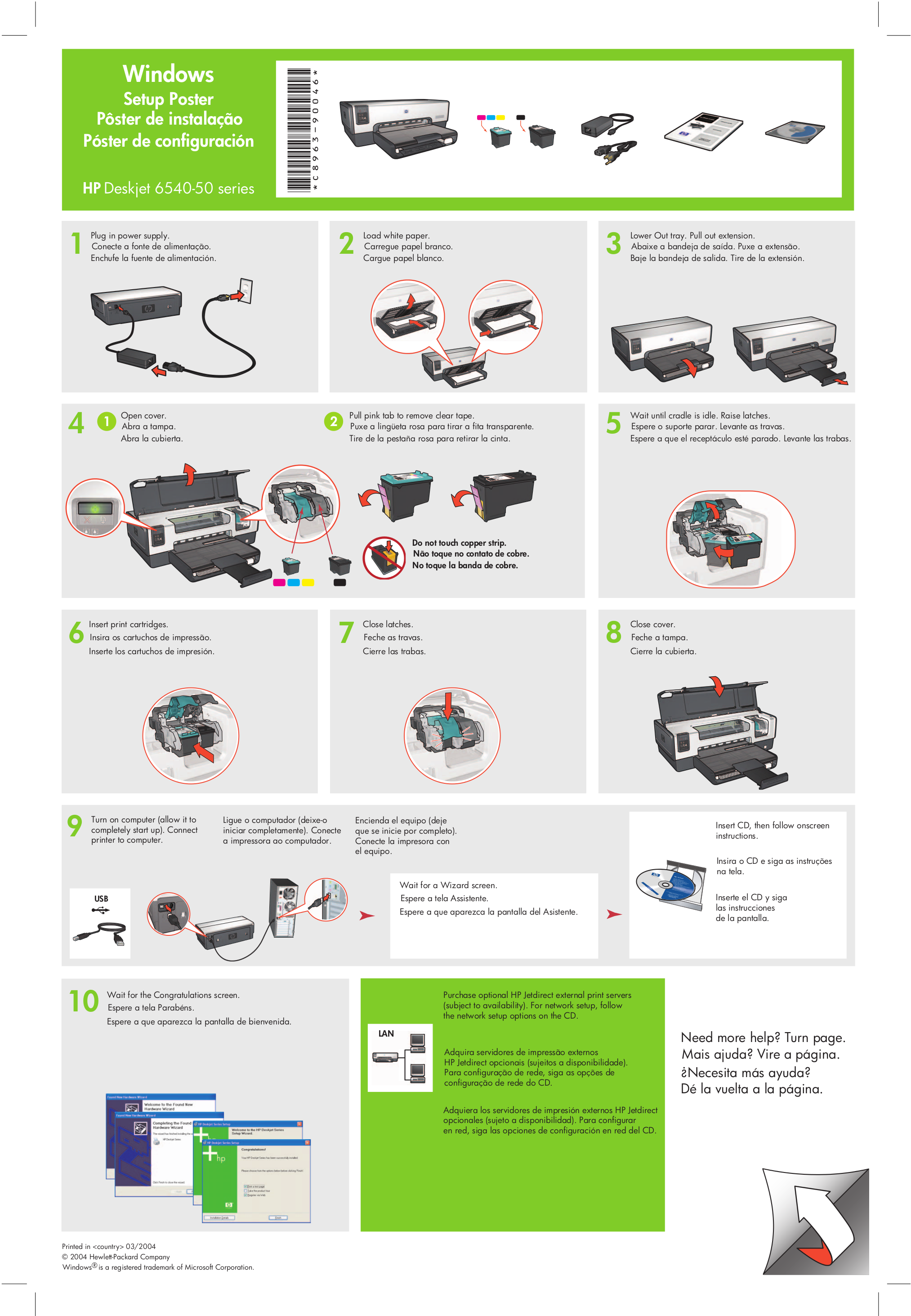 Download free pdf for HP Deskjet 6540 Printer manual